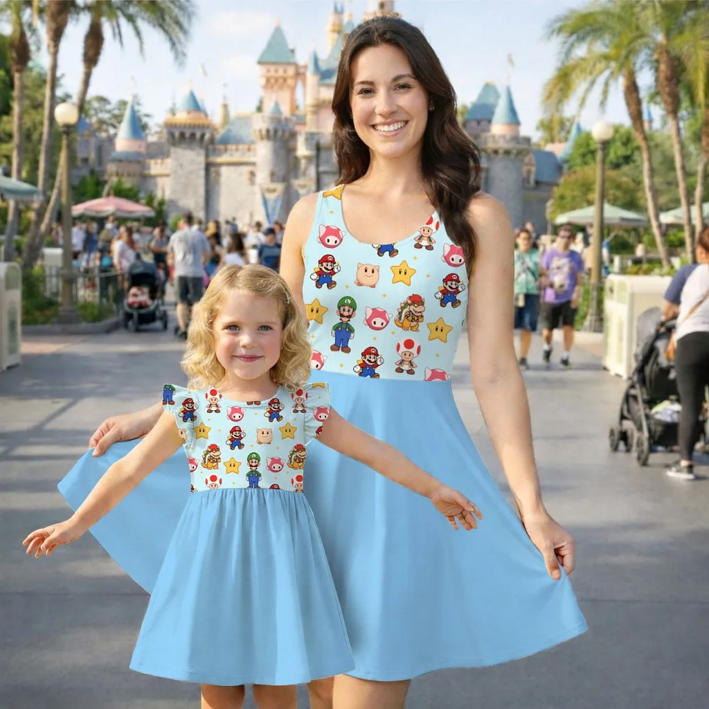Super Mario Characters Mommy & Me Dress, Mama Mini Gaming Matching Outfit - Image 4