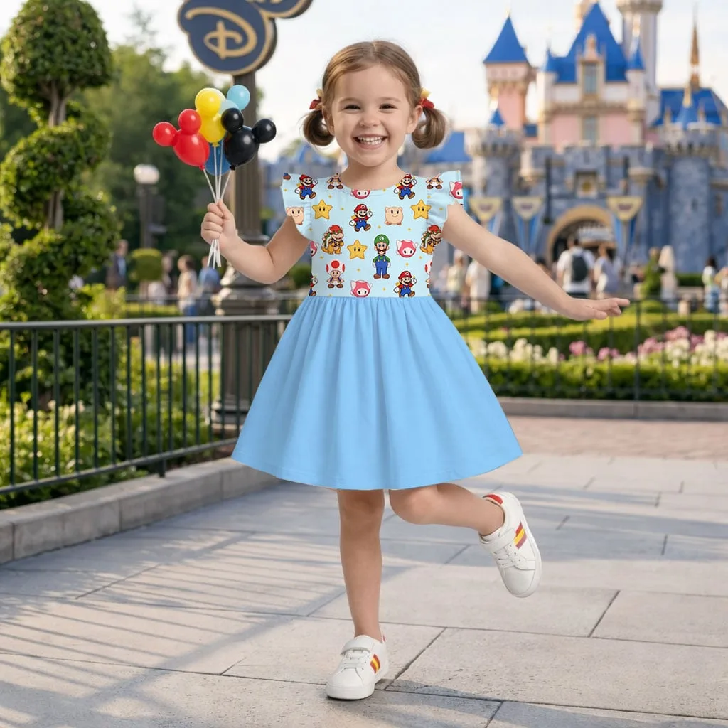 Super Mario Characters Mommy & Me Dress, Mama Mini Gaming Matching Outfit - Image 9