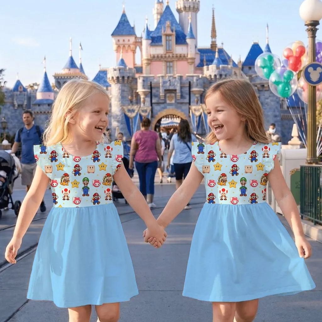 Super Mario Characters Mommy & Me Dress, Mama Mini Gaming Matching Outfit - Image 6