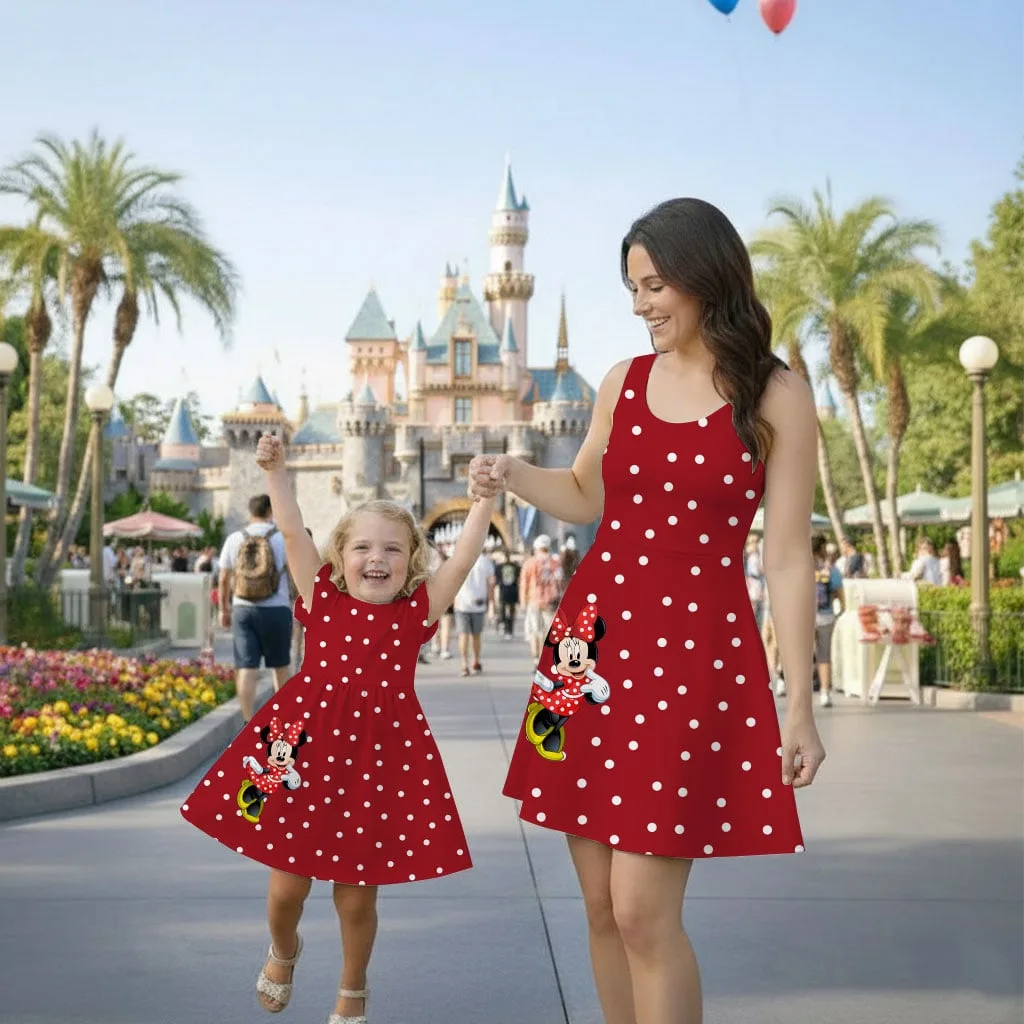 Minnie Mouse Polka Dot Mommy & Me Dress, Mama Mini Family Matching Outfit - Image 8
