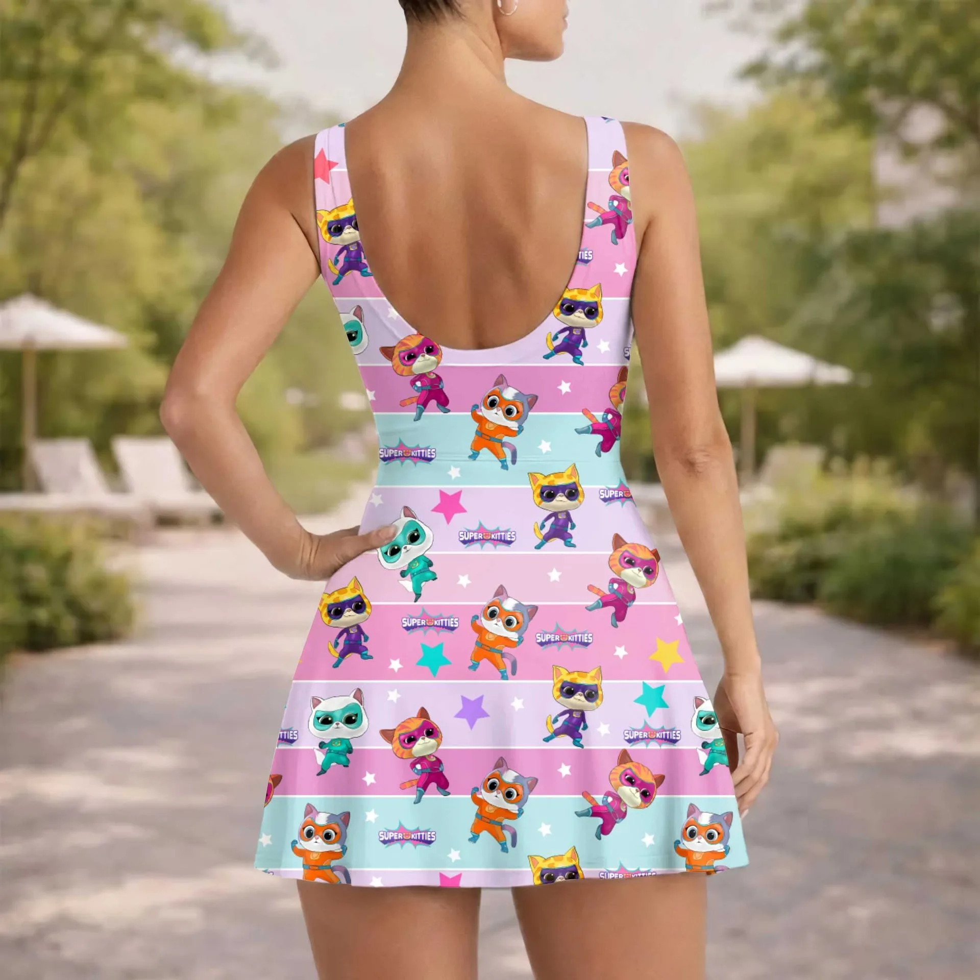 Girls SuperKitties Pastel Tennis Dress Skirt, Family Matching Disney Outfit - Image 5
