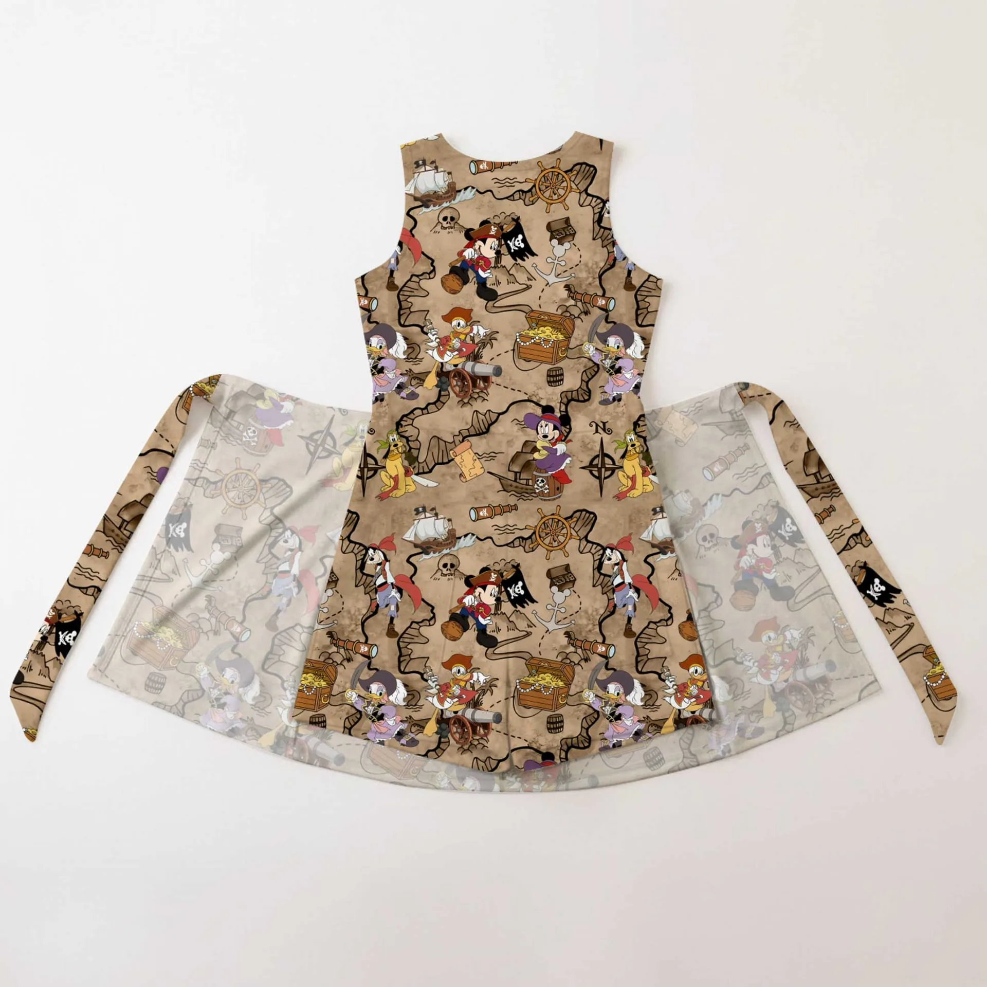 Girls Mickey Friends Treasure Map Tennis Dress Skirt, Family Matching Disney Outfit - Image 2