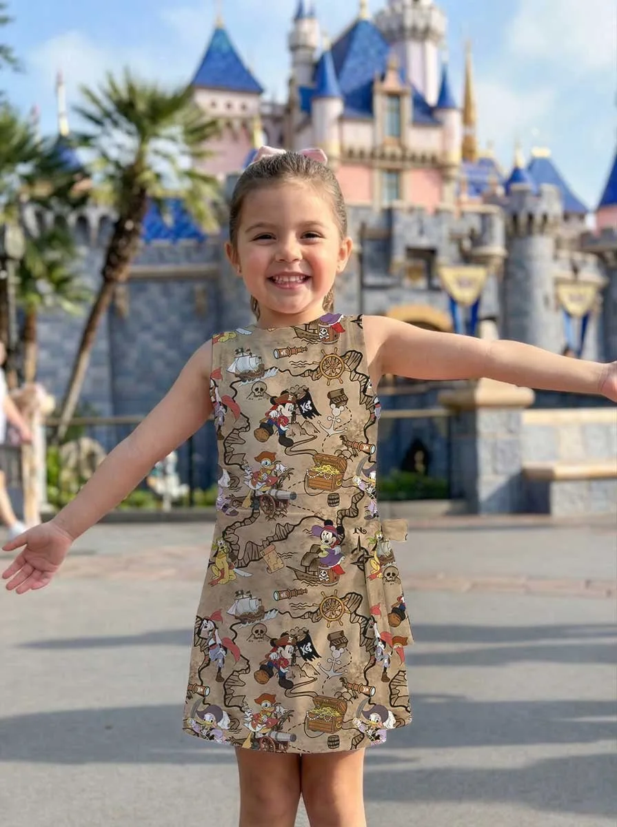 Girls Mickey Friends Treasure Map Tennis Dress Skirt, Family Matching Disney Outfit - Image 7