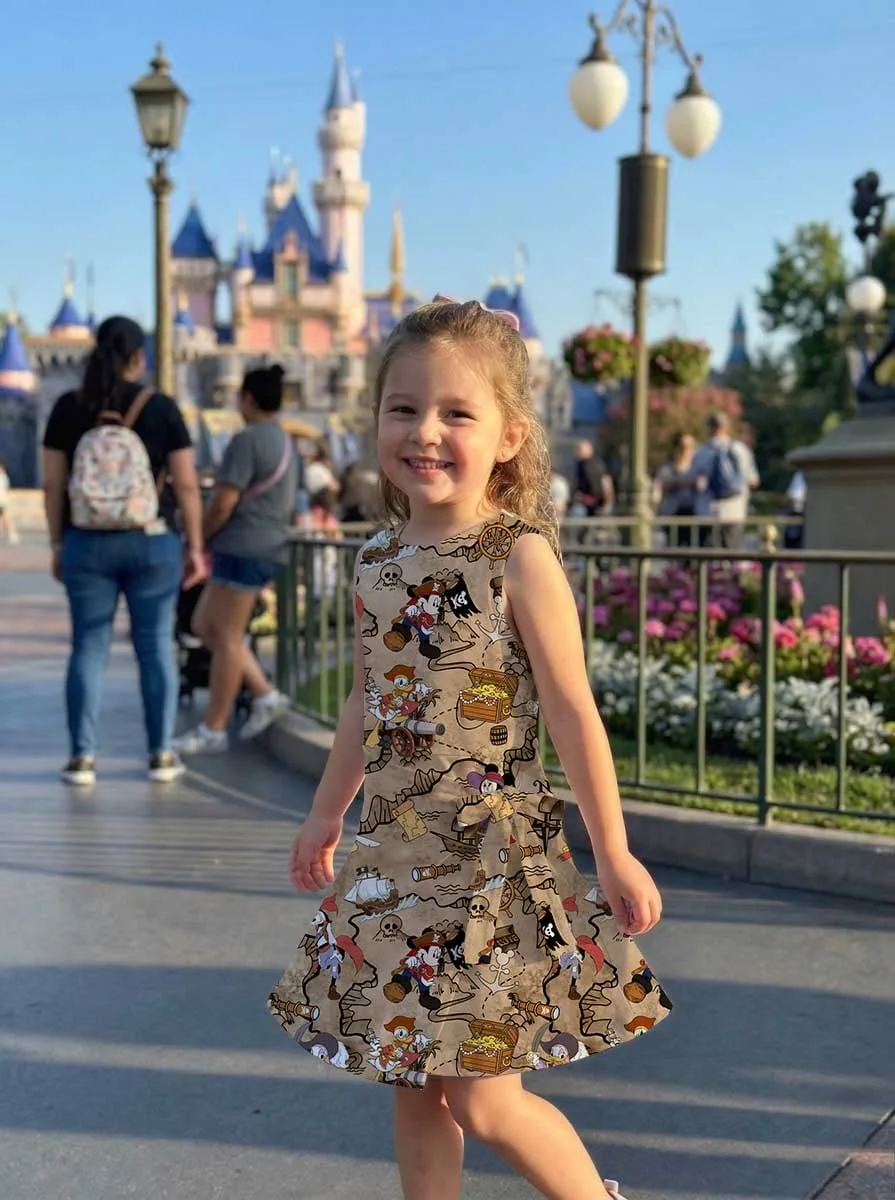 Girls Mickey Friends Treasure Map Tennis Dress Skirt, Family Matching Disney Outfit - Image 9