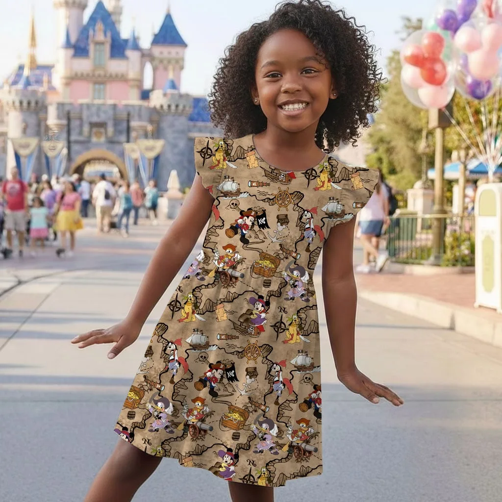 Mickey and Friends Treasure Map Mommy & Me Dress, Mama Mini Adventure Matching Outfit - Image 8