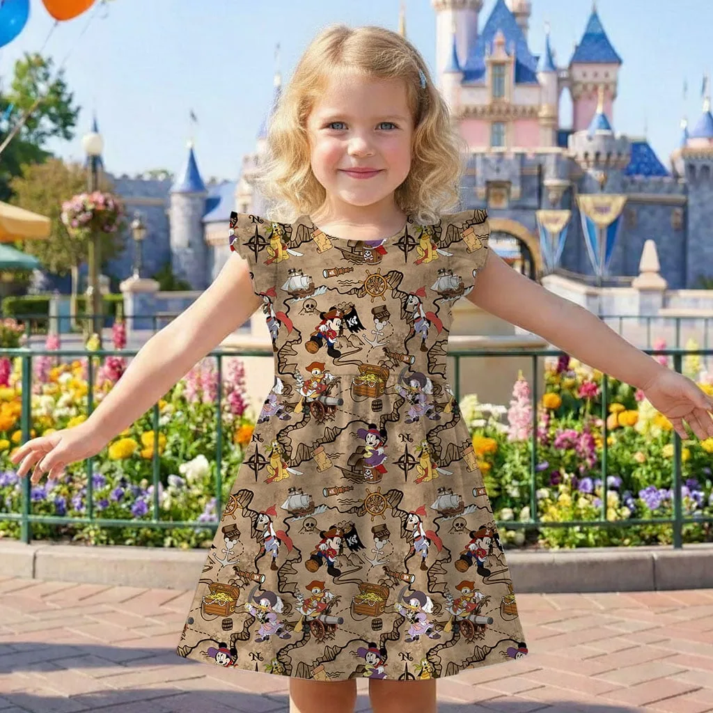 Mickey and Friends Treasure Map Mommy & Me Dress, Mama Mini Adventure Matching Outfit - Image 6