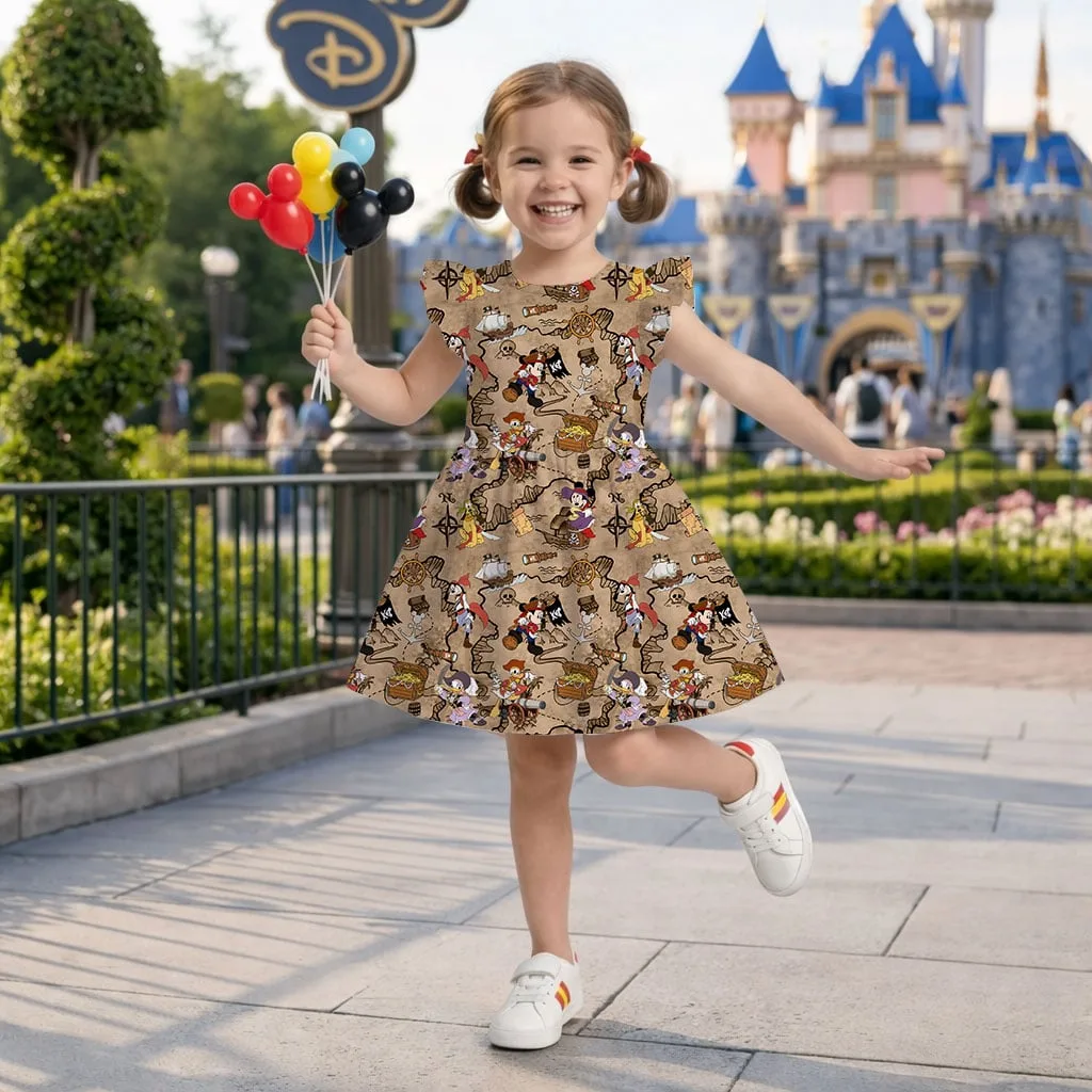 Mickey and Friends Treasure Map Mommy & Me Dress, Mama Mini Adventure Matching Outfit - Image 7