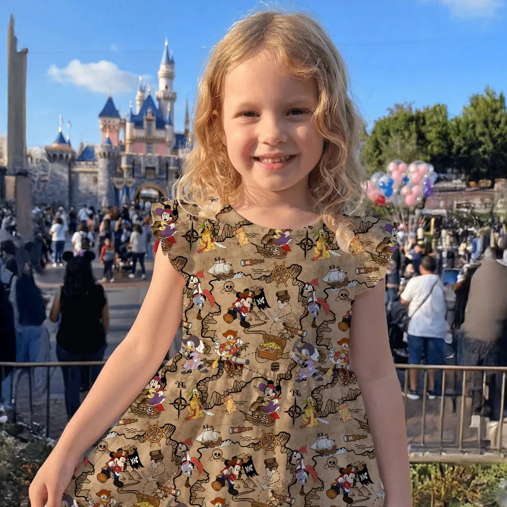 Mickey and Friends Treasure Map Mommy & Me Dress, Mama Mini Adventure Matching Outfit - Image 9