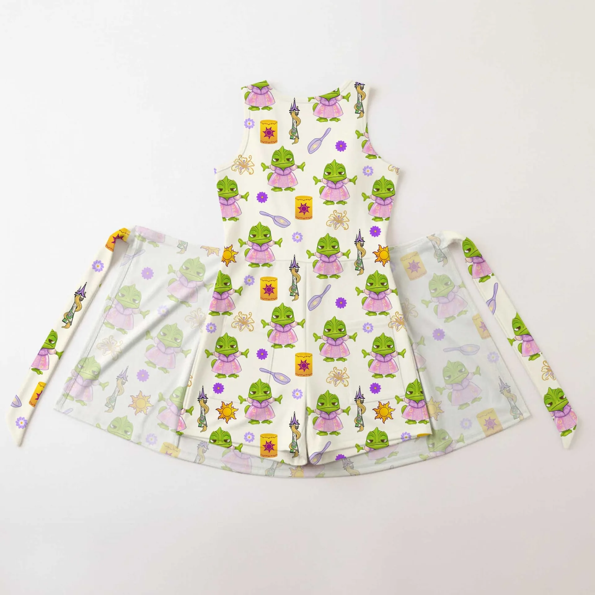 Girls Rapunzel Pascal Tennis Dress Skirt, Family Matching Disney Outfit - Image 2