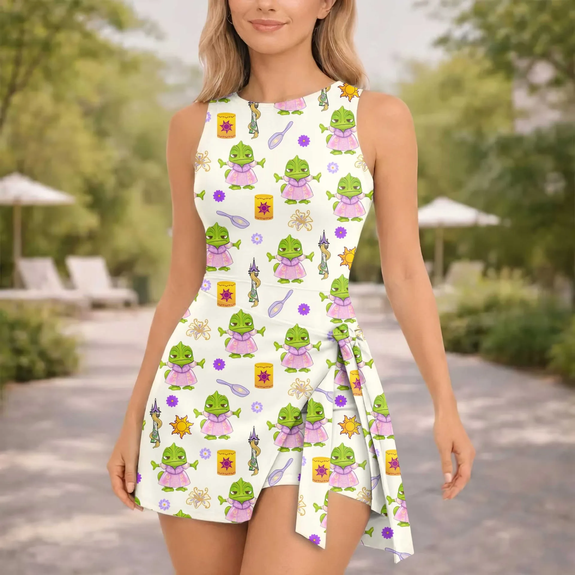Girls Rapunzel Pascal Tennis Dress Skirt, Family Matching Disney Outfit - Image 4