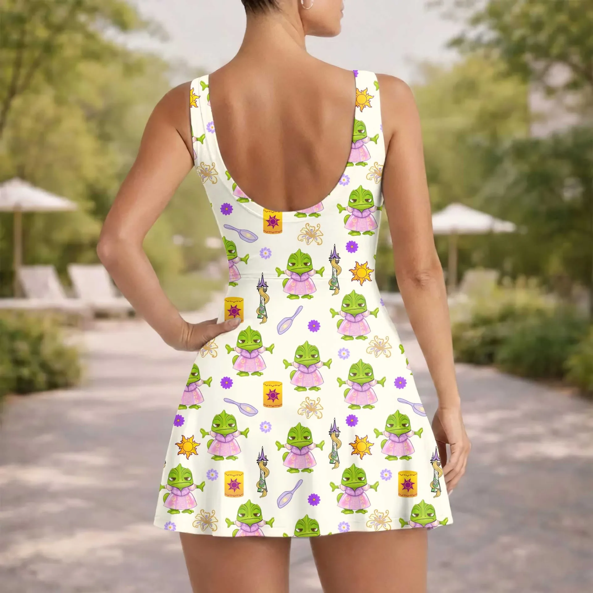 Girls Rapunzel Pascal Tennis Dress Skirt, Family Matching Disney Outfit - Image 5