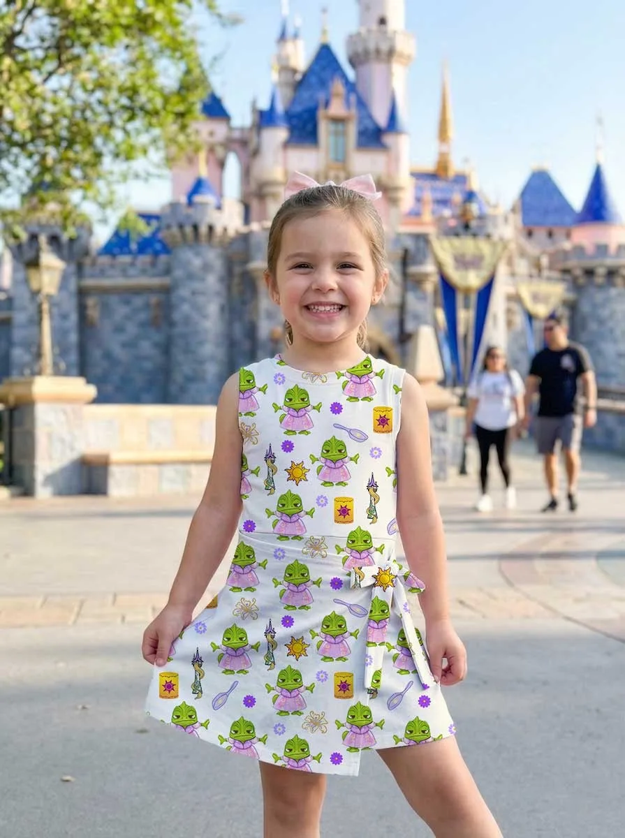 Girls Rapunzel Pascal Tennis Dress Skirt, Family Matching Disney Outfit - Image 6