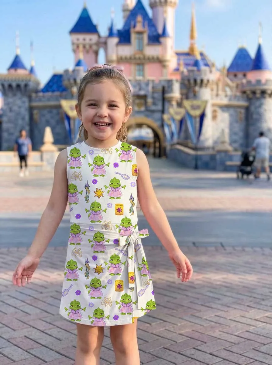 Girls Rapunzel Pascal Tennis Dress Skirt, Family Matching Disney Outfit - Image 8
