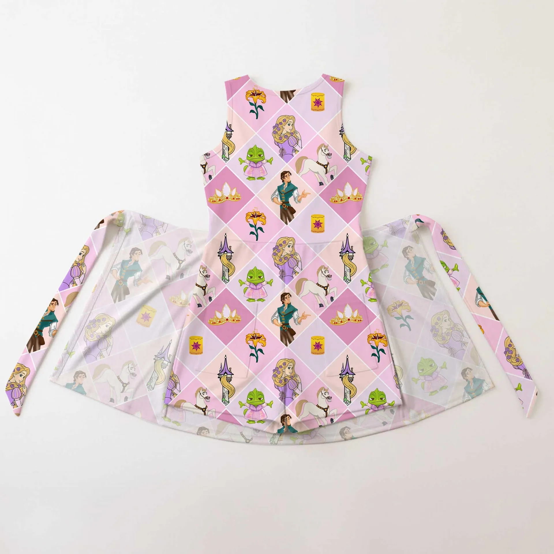 Girls Rapunzel Tennis Dress Skirt, Family Matching Princess Outfit - Image 2