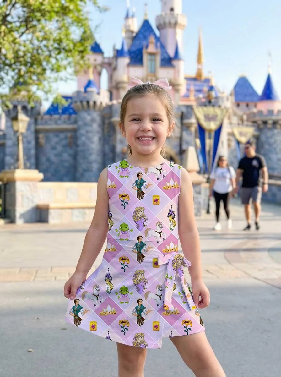 Girls Rapunzel Tennis Dress Skirt, Family Matching Princess Outfit - Image 6