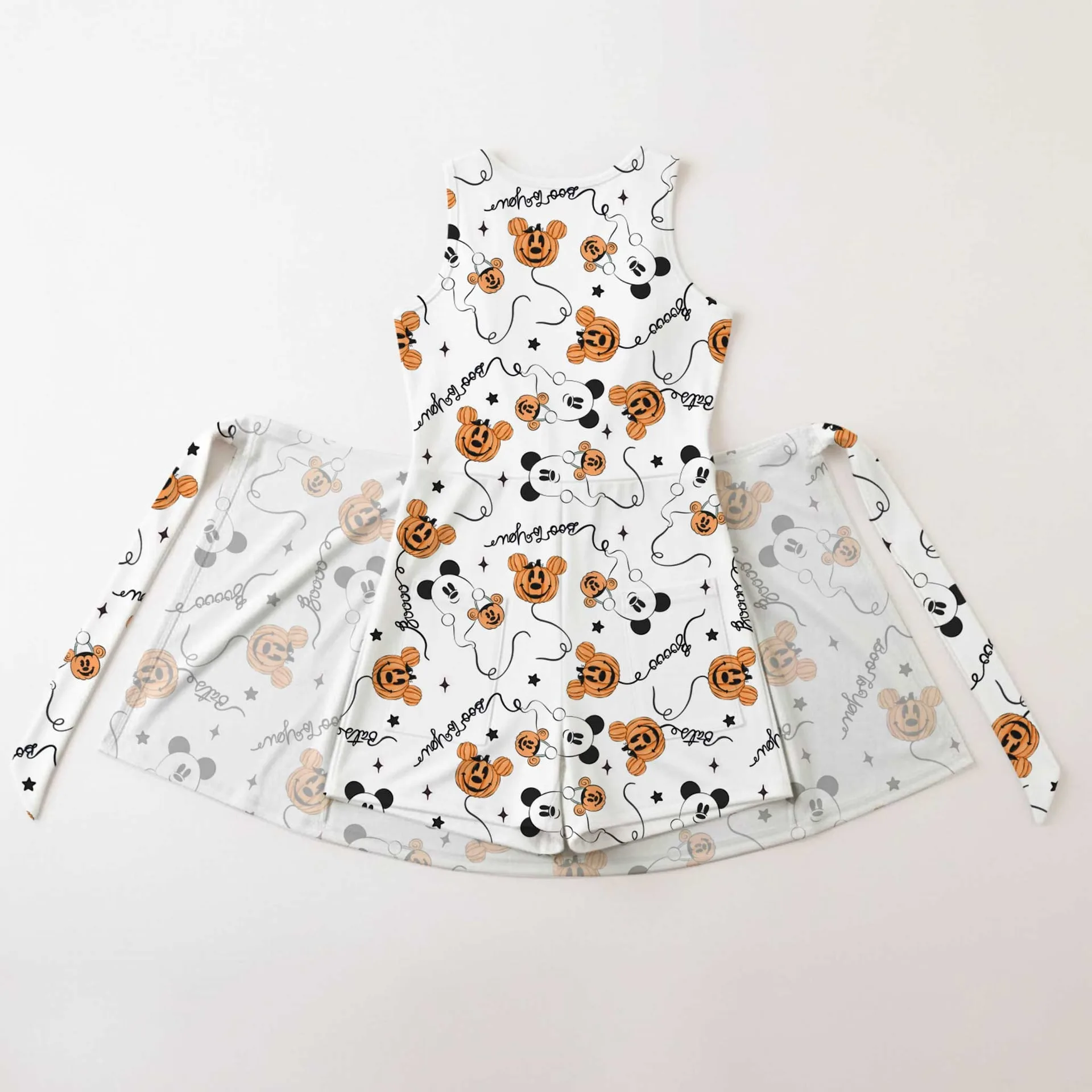 Girls Mickey Pumpkin Balloons Tennis Dress Skirt, Family Matching Halloween Outfit - Image 2