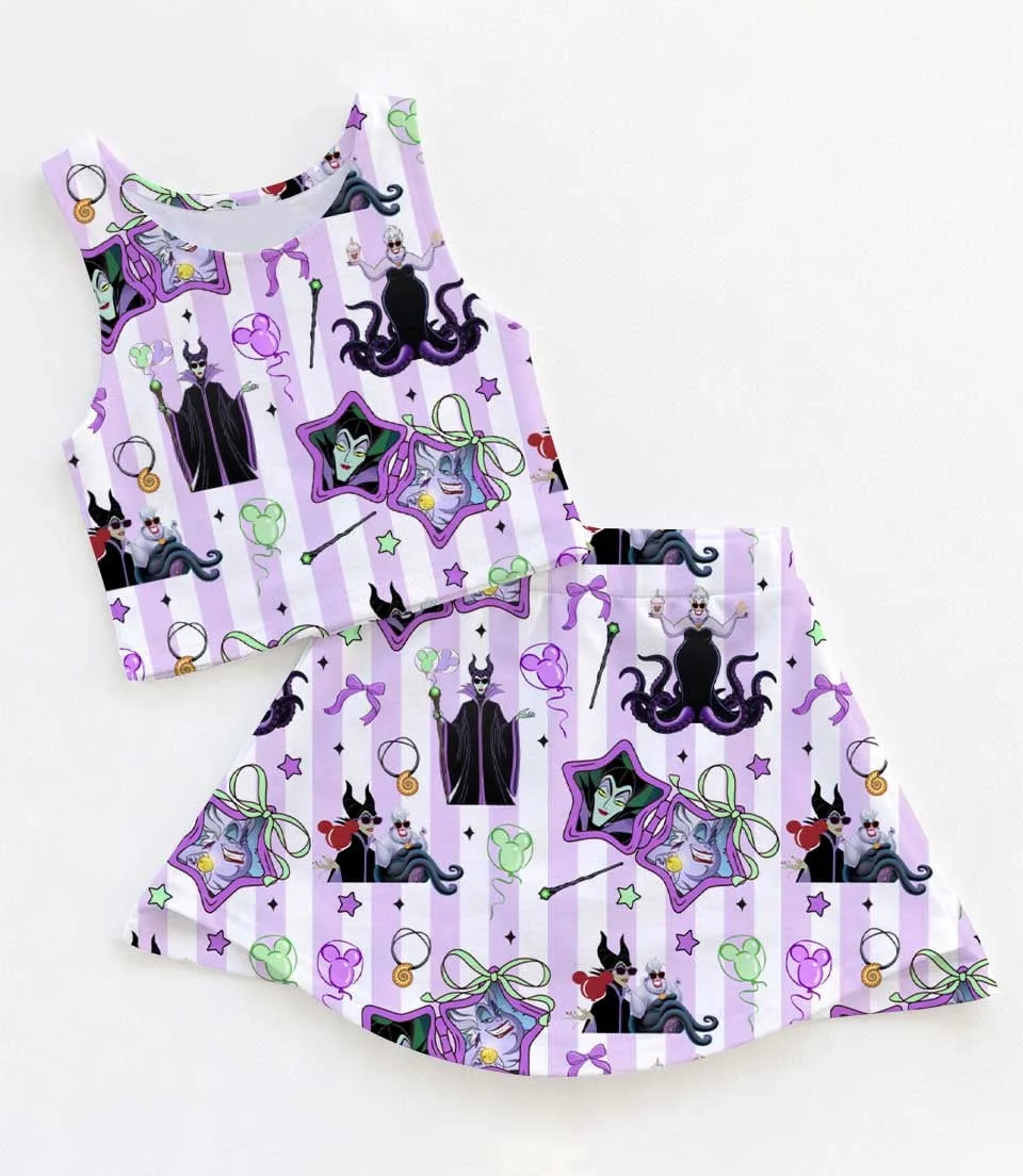 Women's Disney Villains Activewear Set, Villain Princess Athletic Dress & Skort Outfit, Family Matching Sportswear