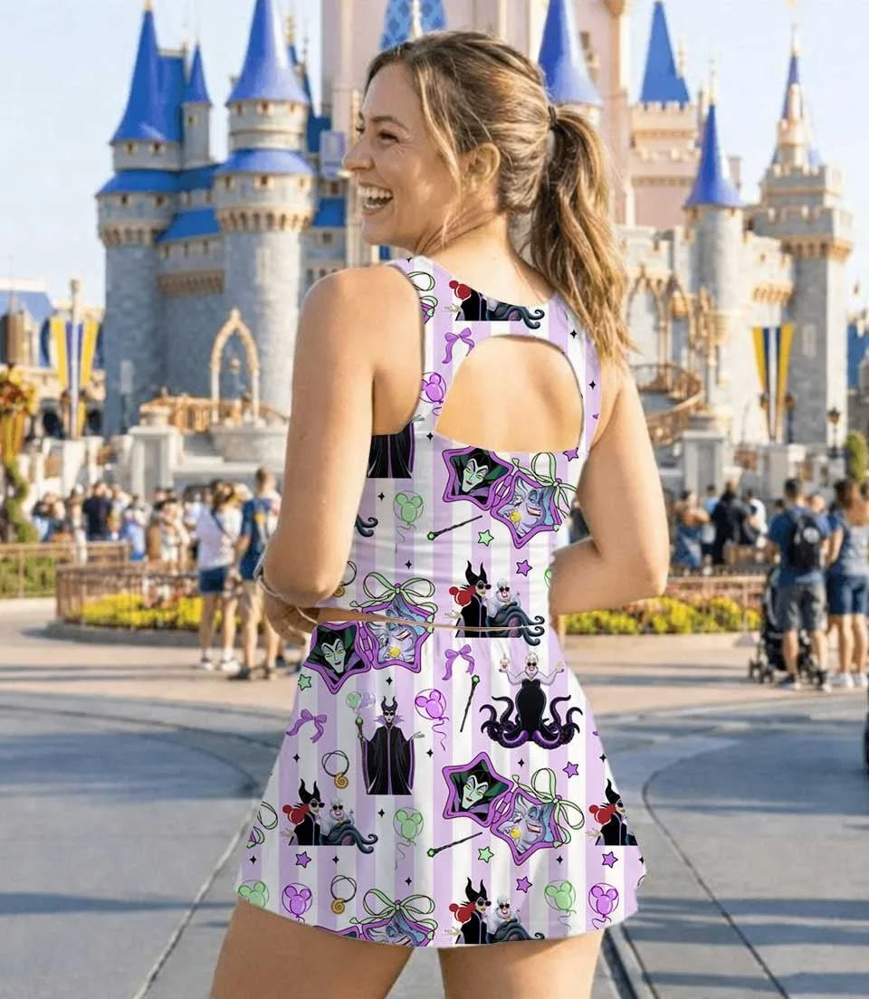 Women's Disney Villains Activewear Set, Villain Princess Athletic Dress & Skort Outfit, Family Matching Sportswear - Image 8