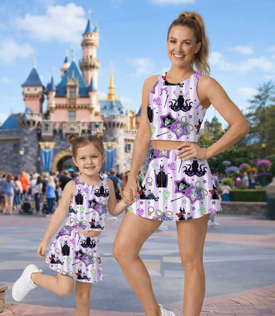 Women's Disney Villains Activewear Set, Villain Princess Athletic Dress & Skort Outfit, Family Matching Sportswear - Image 5
