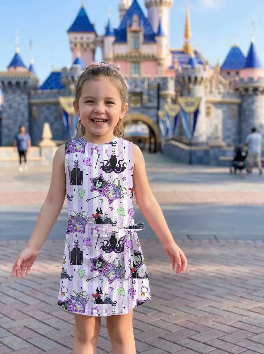 Girls Disney Villains Purple Stripe Tennis Dress Skirt, Family Matching Disney Outfit - Image 8