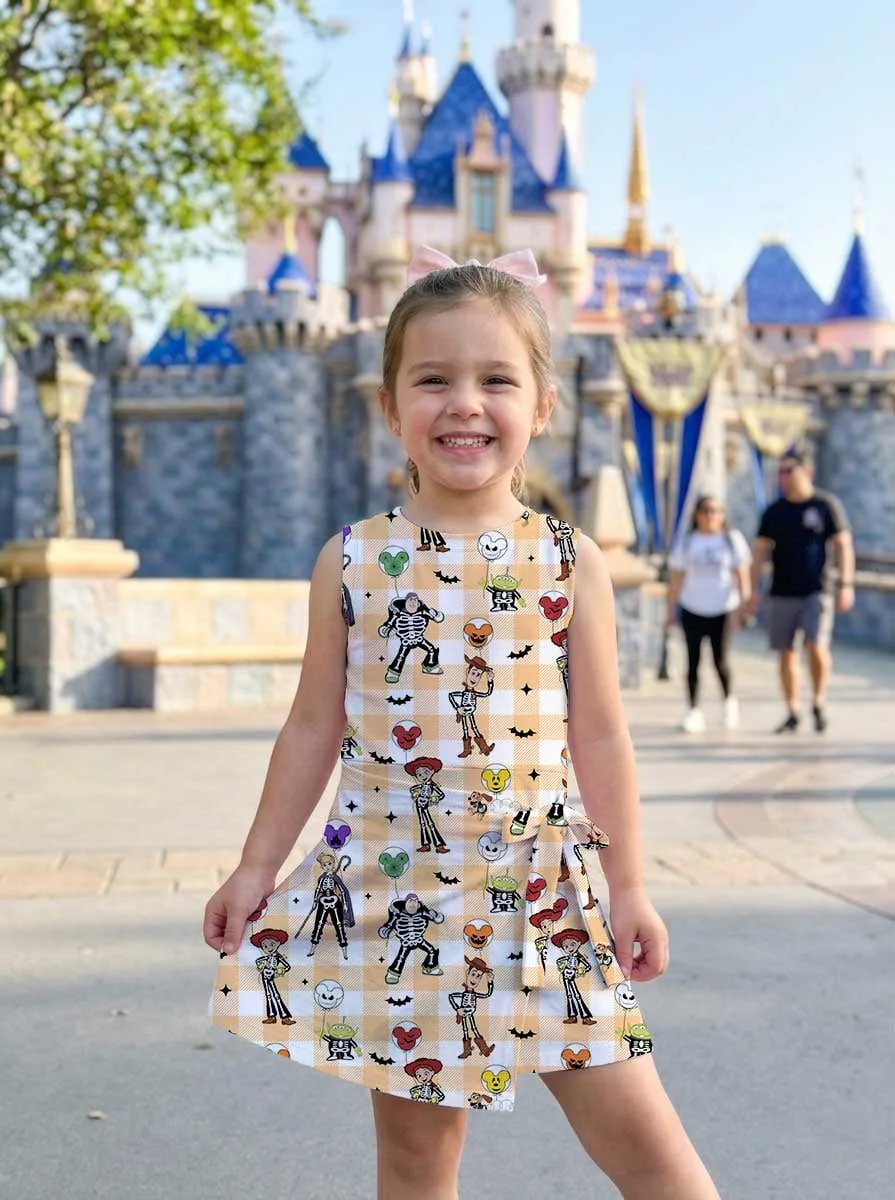 Girls Toy Story Halloween Checkerboard Tennis Dress Skirt, Family Matching Disney Outfit - Image 9