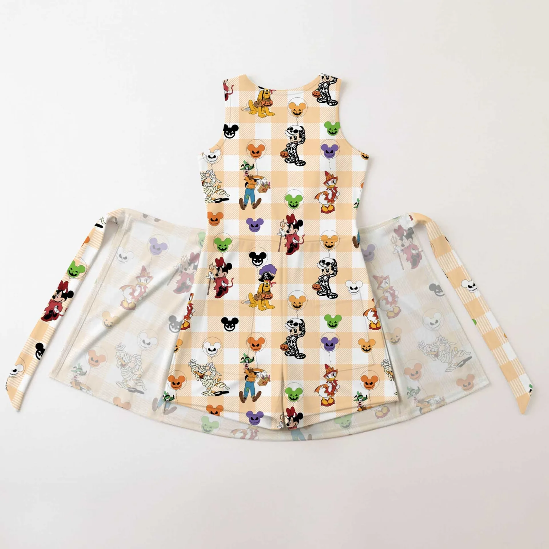 Girls Mickey Friends Checkerboard Tennis Dress Skirt, Family Matching Halloween Outfit - Image 2