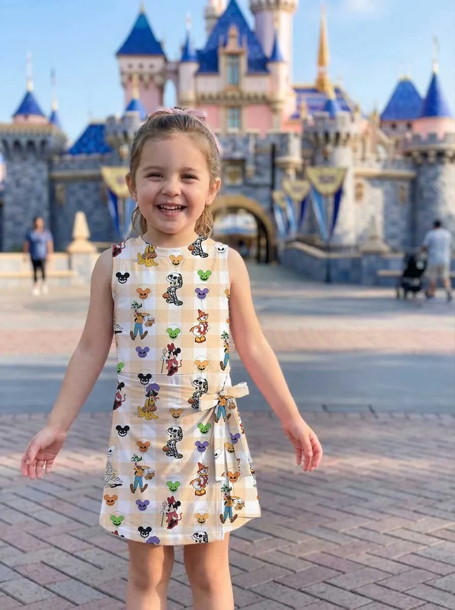 Girls Mickey Friends Checkerboard Tennis Dress Skirt, Family Matching Halloween Outfit - Image 8