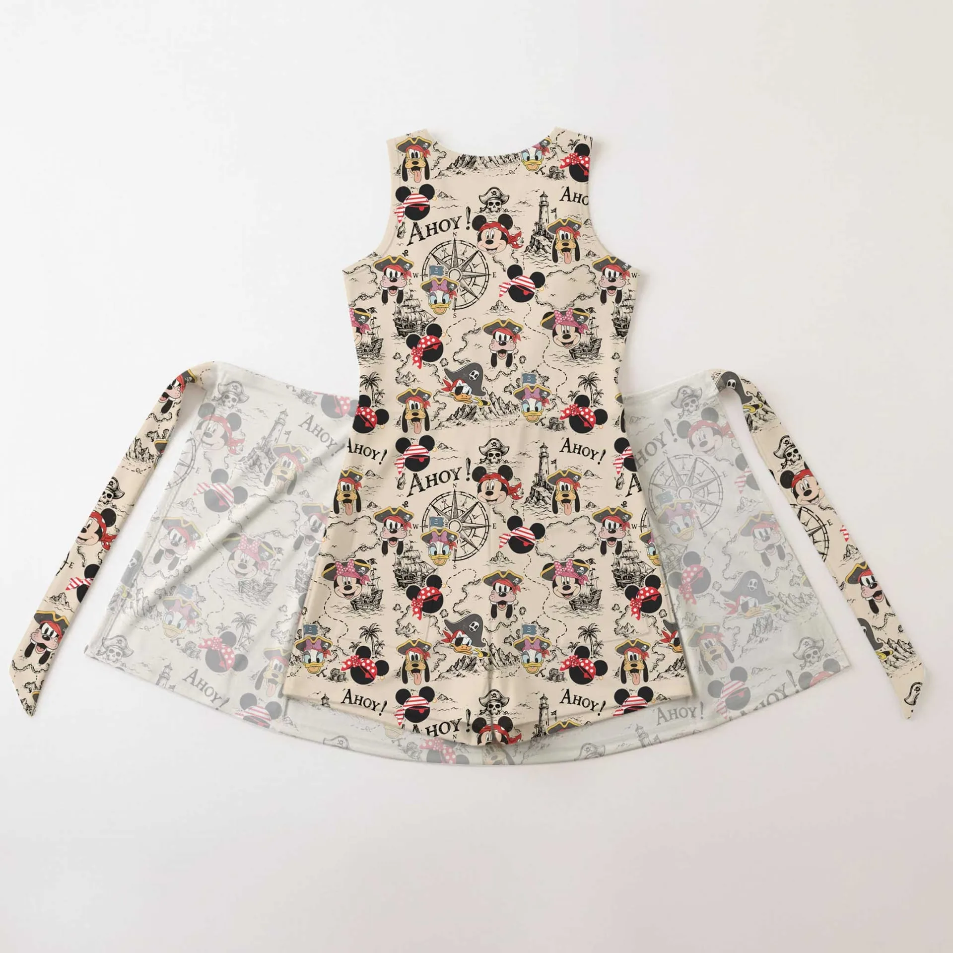 Girls Mickey Minnie Pirate Treasure Map Tennis Dress Skirt, Family Matching Disney Adventure Outfit - Image 9
