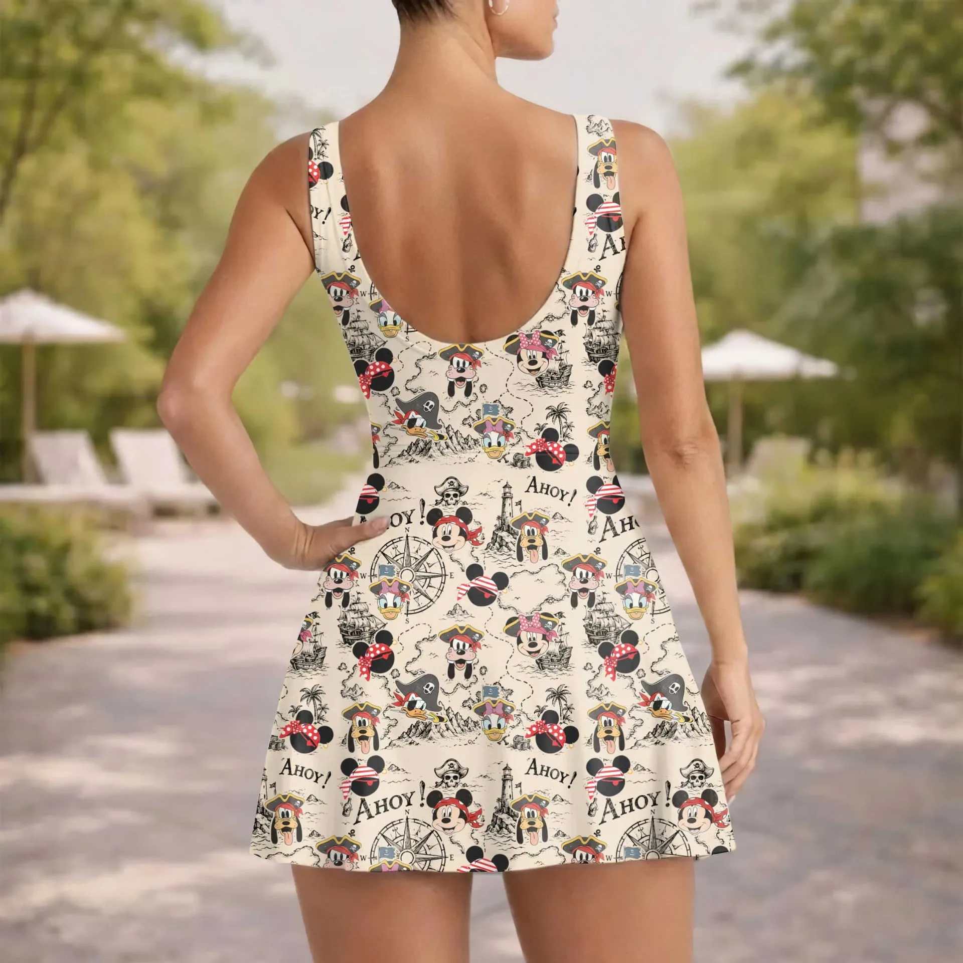 Girls Mickey Minnie Pirate Treasure Map Tennis Dress Skirt, Family Matching Disney Adventure Outfit - Image 6