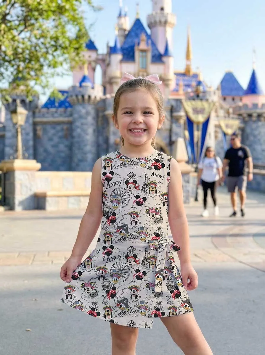 Girls Mickey Minnie Pirate Treasure Map Tennis Dress Skirt, Family Matching Disney Adventure Outfit - Image 5