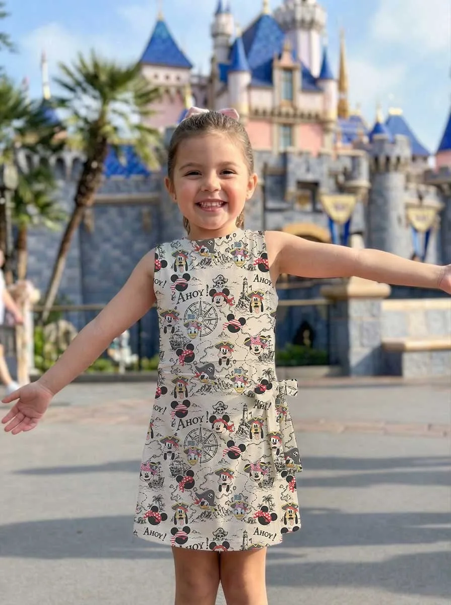 Girls Mickey Minnie Pirate Treasure Map Tennis Dress Skirt, Family Matching Disney Adventure Outfit - Image 4