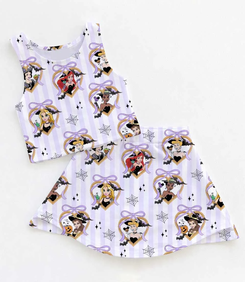 Women's Disney Princess Halloween Activewear Set, Magical Castle Princess Athletic Dress & Skort Outfit