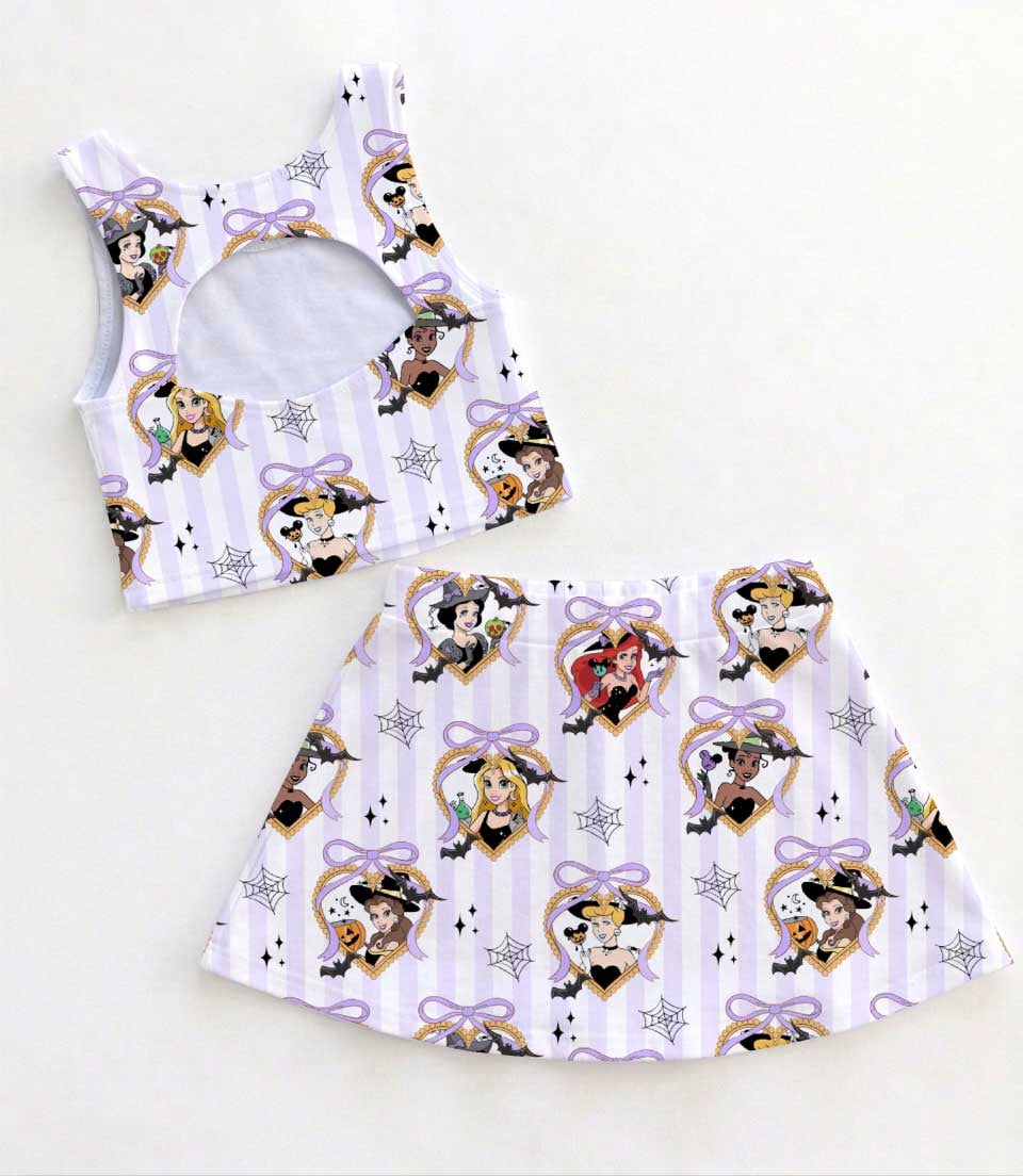Women's Disney Princess Halloween Activewear Set, Magical Castle Princess Athletic Dress & Skort Outfit - Image 2