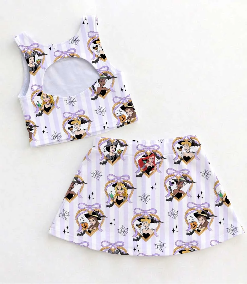 Women's Disney Princess Halloween Activewear Set, Magical Castle Princess Athletic Dress & Skort Outfit - Image 2