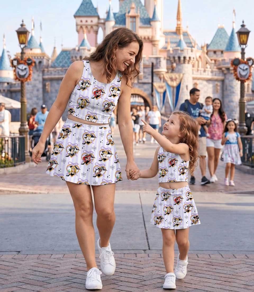 Women's Disney Princess Halloween Activewear Set, Magical Castle Princess Athletic Dress & Skort Outfit - Image 4
