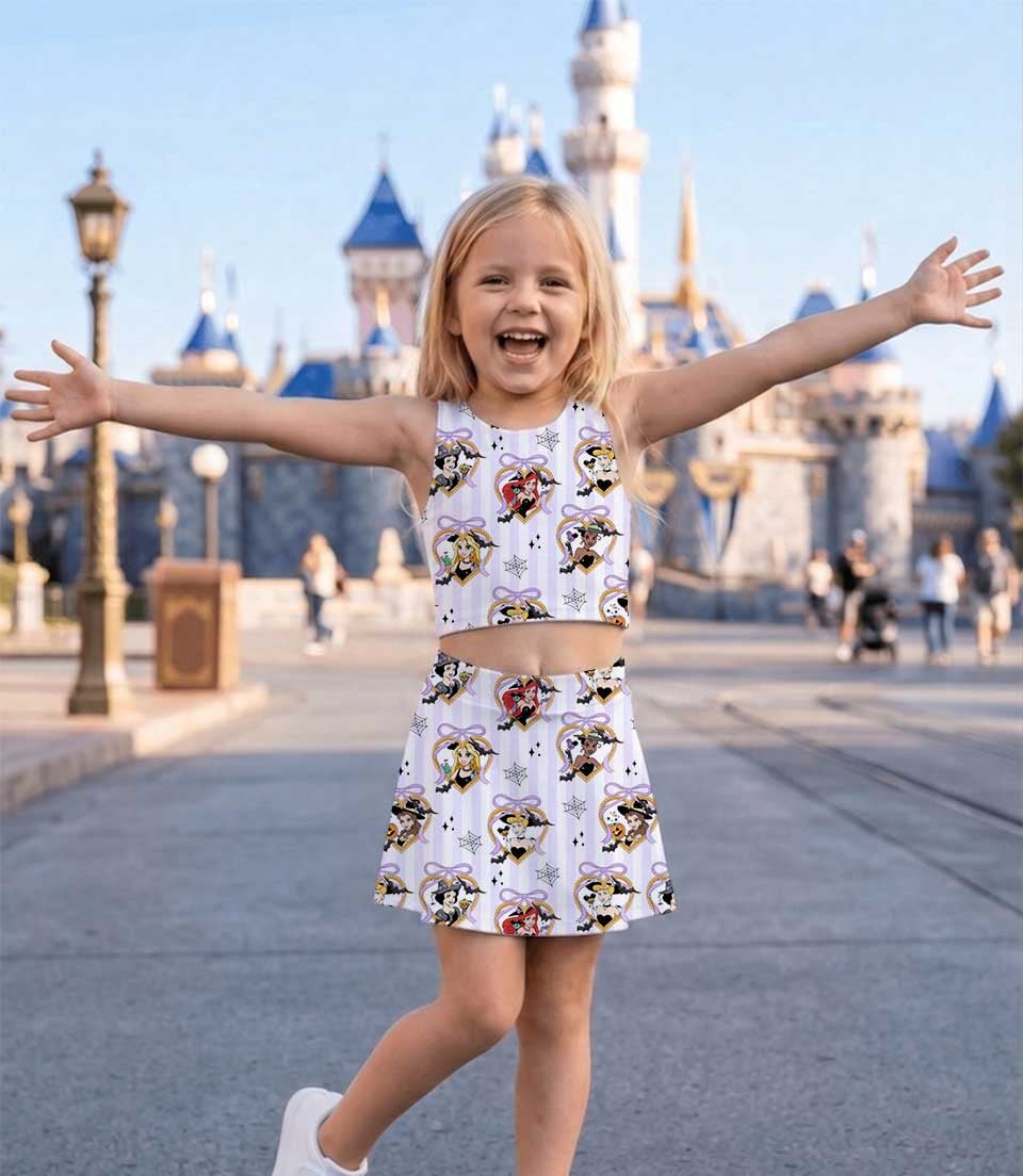 Women's Disney Princess Halloween Activewear Set, Magical Castle Princess Athletic Dress & Skort Outfit - Image 3