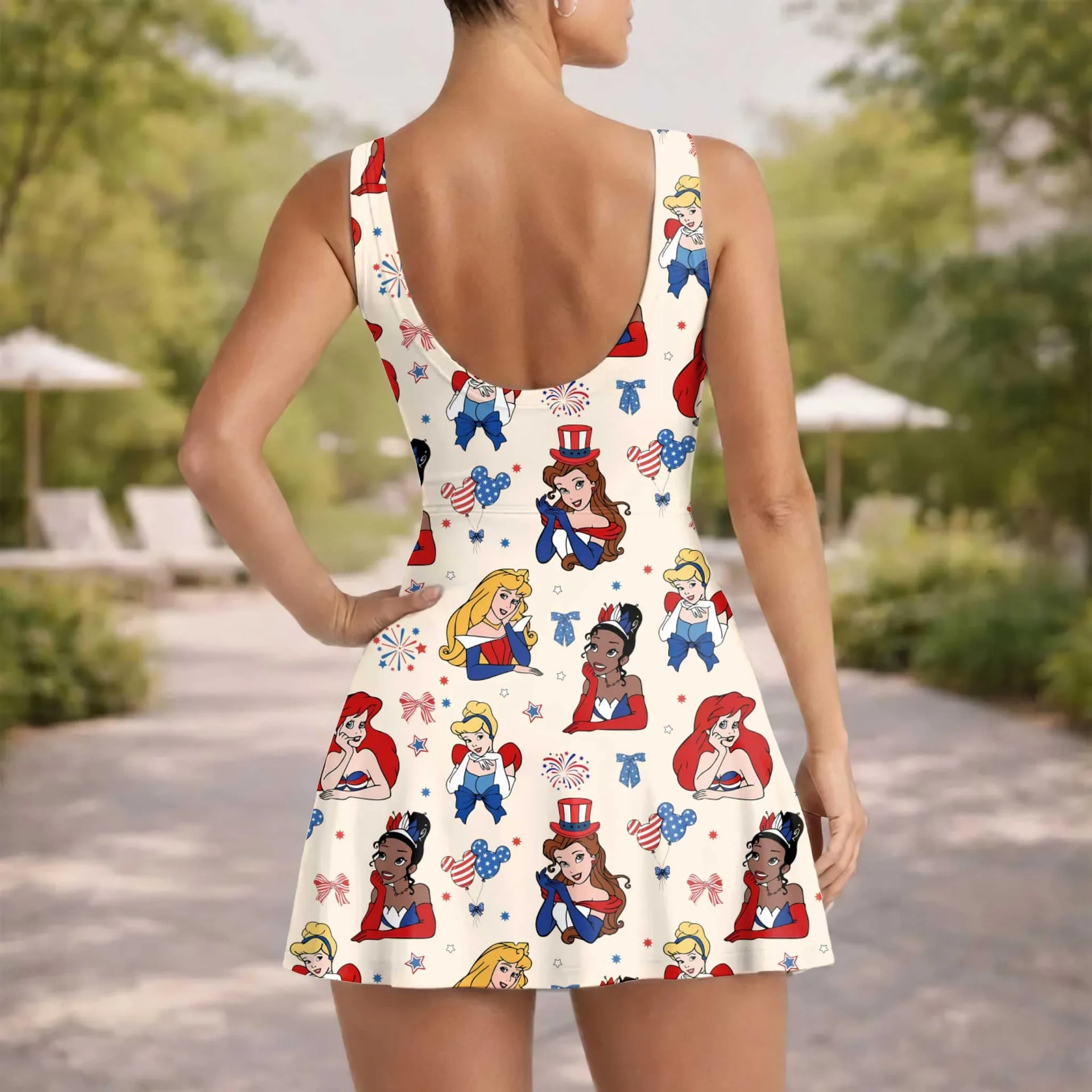 Disney Princess Tennis Dress Skirt America 250 Years, Patriotic 4th of July Dress 1776–2026 USA Celebration WDW Vacation Dress - Image 4