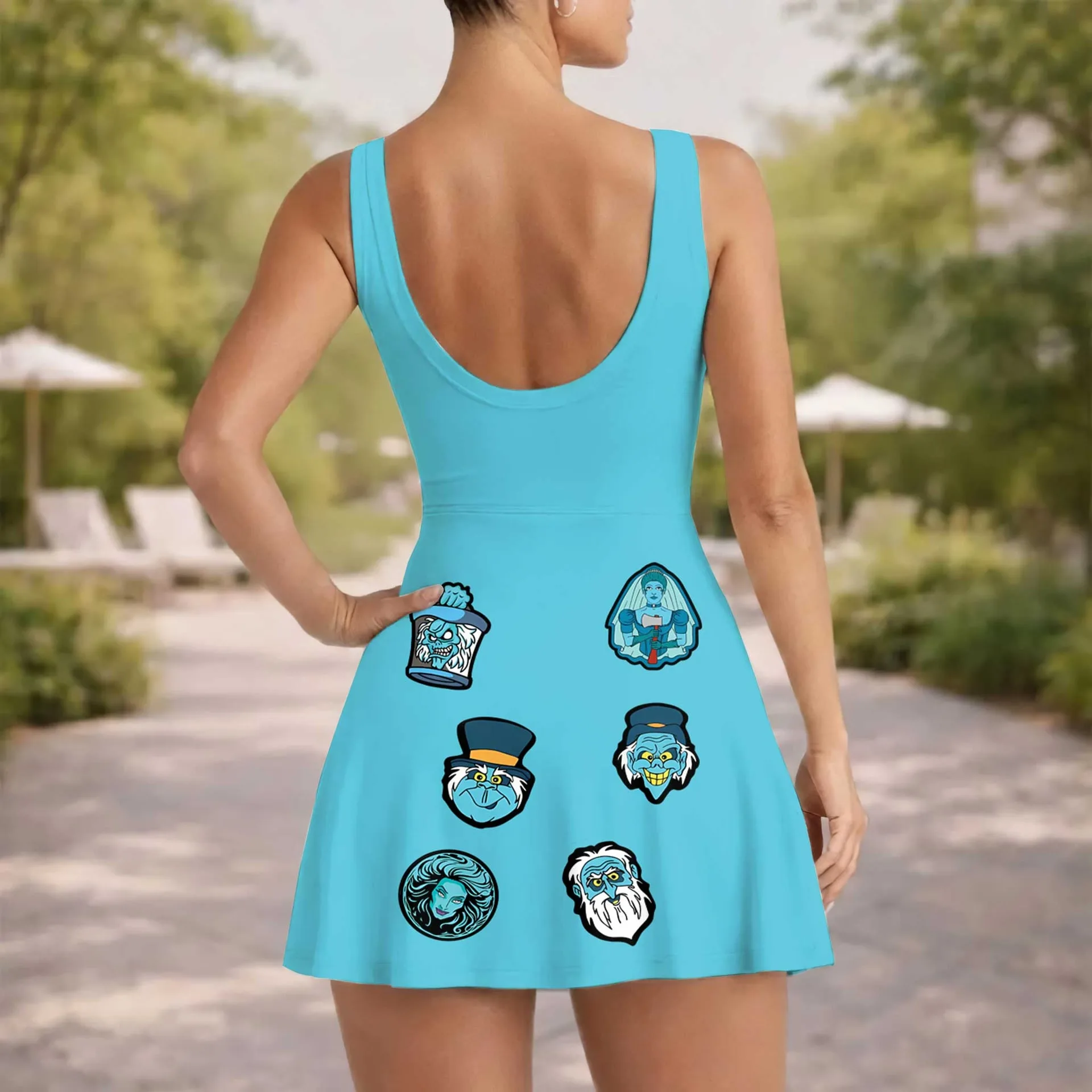 Girls Haunted Mansion Tennis Dress Skirt, Family Matching Disney Outfit - Image 6