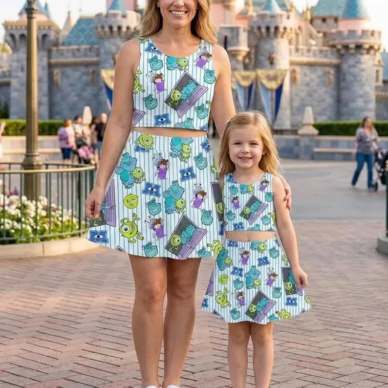 Women's Monsters Inc Coquette Activewear Set, Athletic Dress & Skort Outfit - Image 5