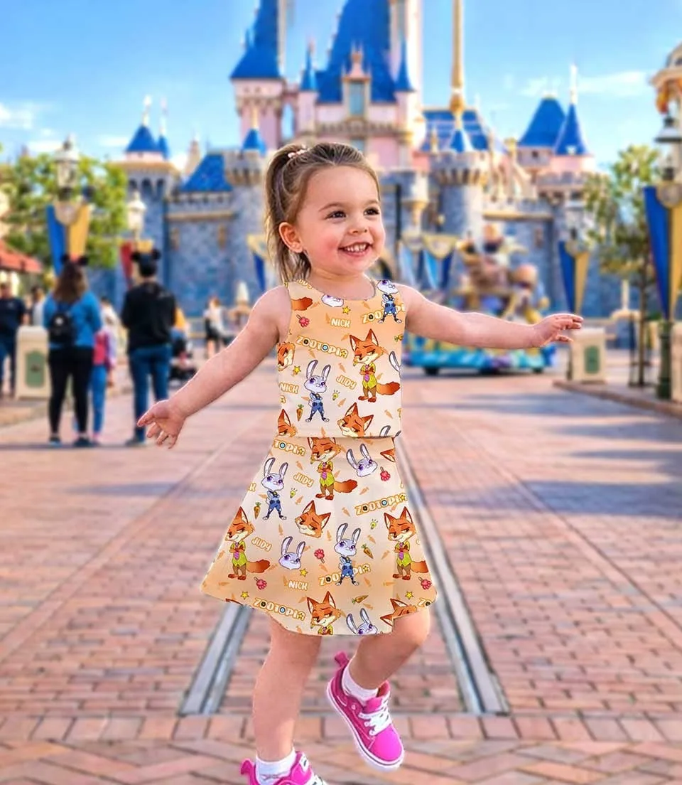 Zootopia Birthday Dress Set, Judy Hopps Nick Wilde Summer Vacation Outfit - Image 3