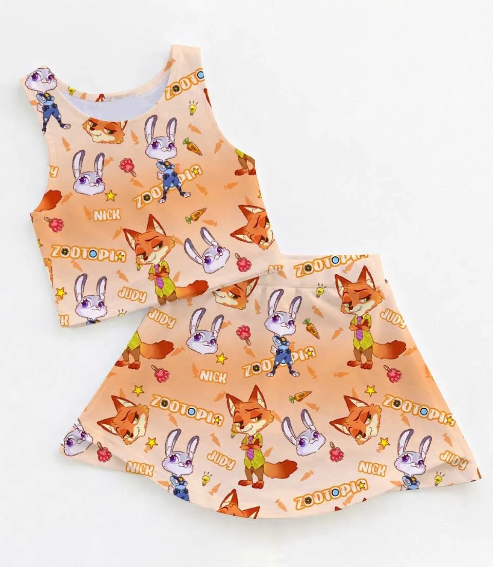 Zootopia Birthday Dress Set, Judy Hopps Nick Wilde Summer Vacation Outfit