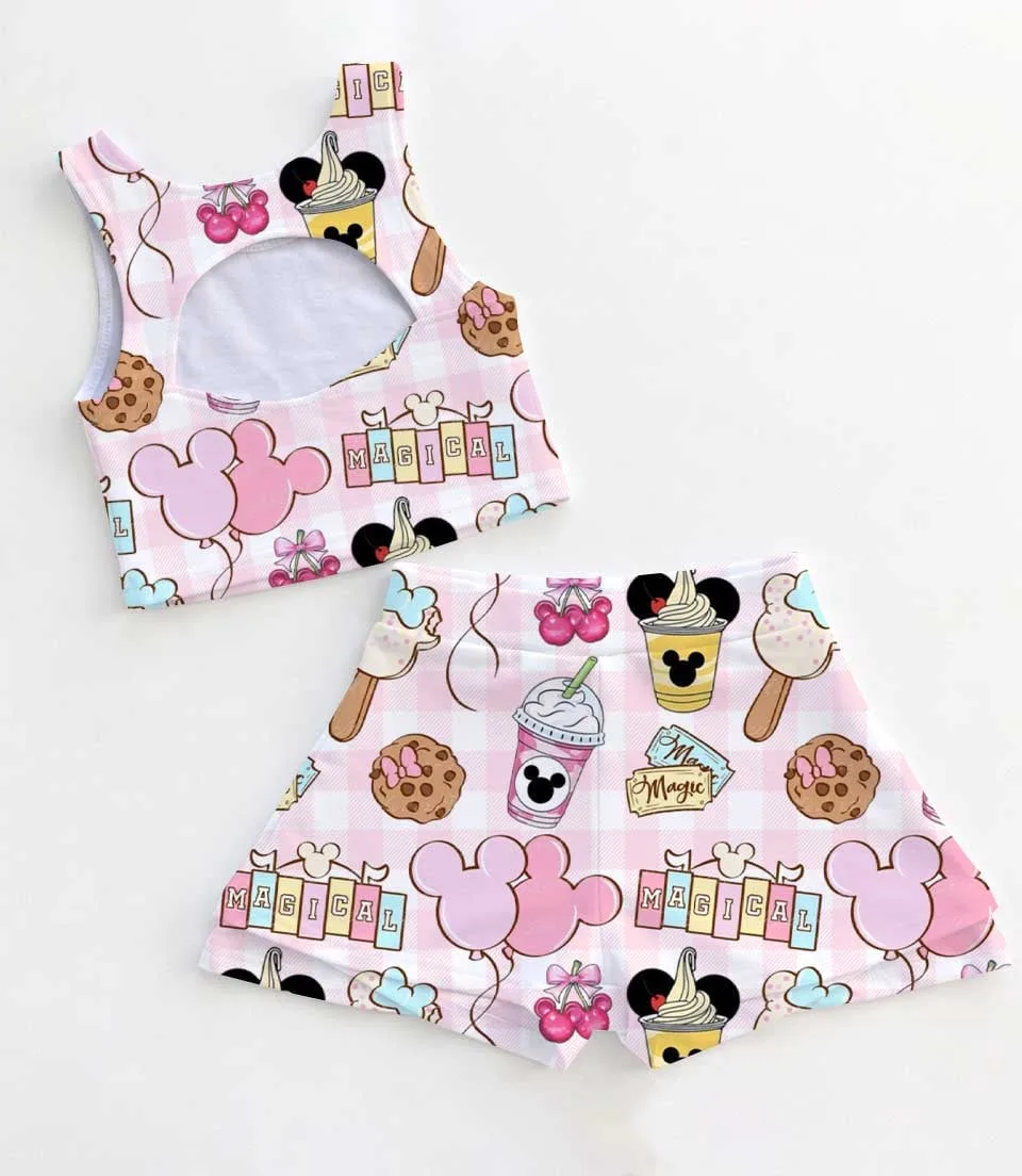 Mickey Mouse Food Pattern Dress Set, Disney Snack Family Matching Outfit - Image 2