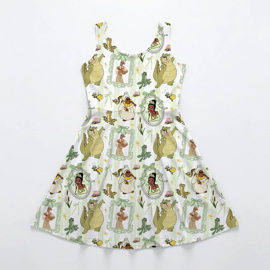 Disney Tiana Character Pattern Mommy & Me Dress, Mama Mini Family Matching Outfit - Image 4