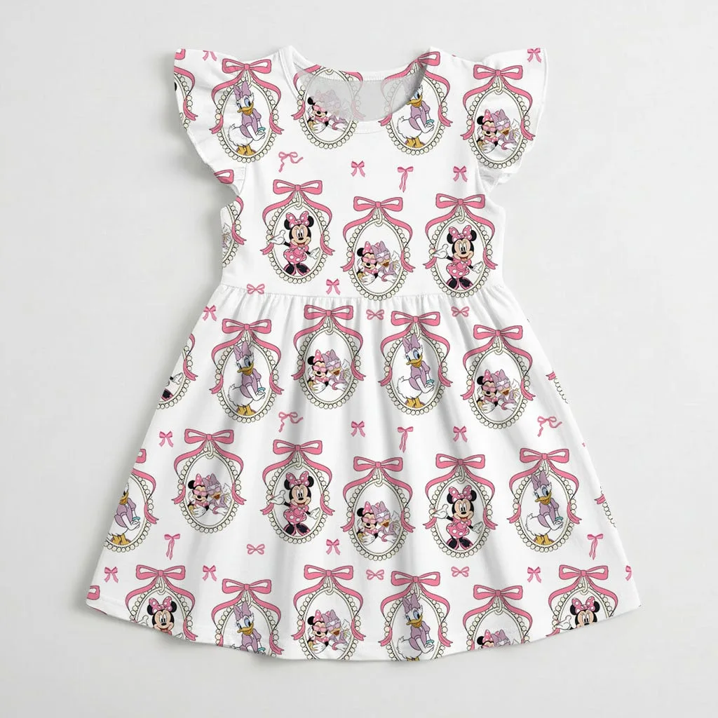 Disney Minnie and Daisy Character Pattern Mommy & Me Dress, Mama Mini Family Matching Outfit - Image 4