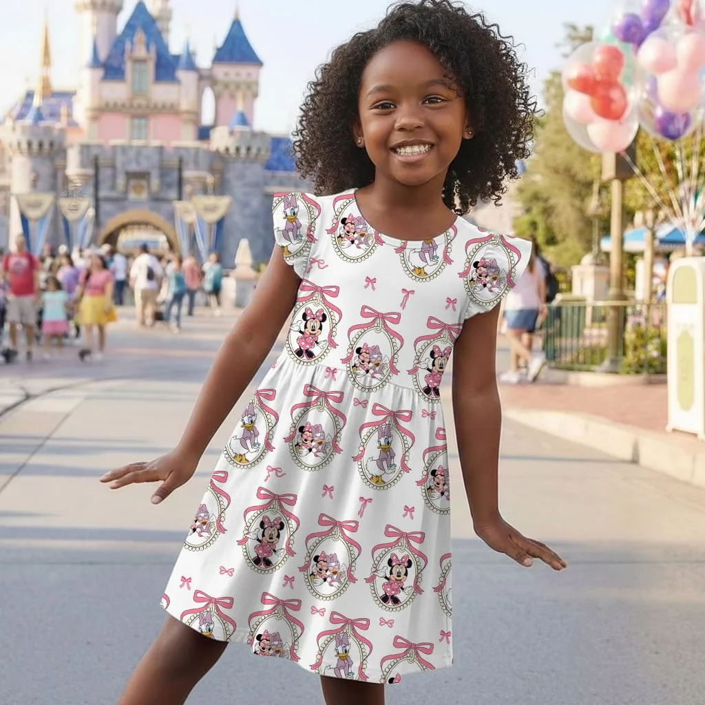 Disney Minnie and Daisy Character Pattern Mommy & Me Dress, Mama Mini Family Matching Outfit - Image 6