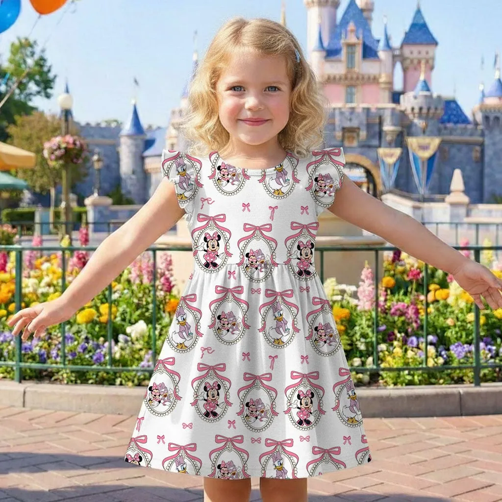 Disney Minnie and Daisy Character Pattern Mommy & Me Dress, Mama Mini Family Matching Outfit - Image 7