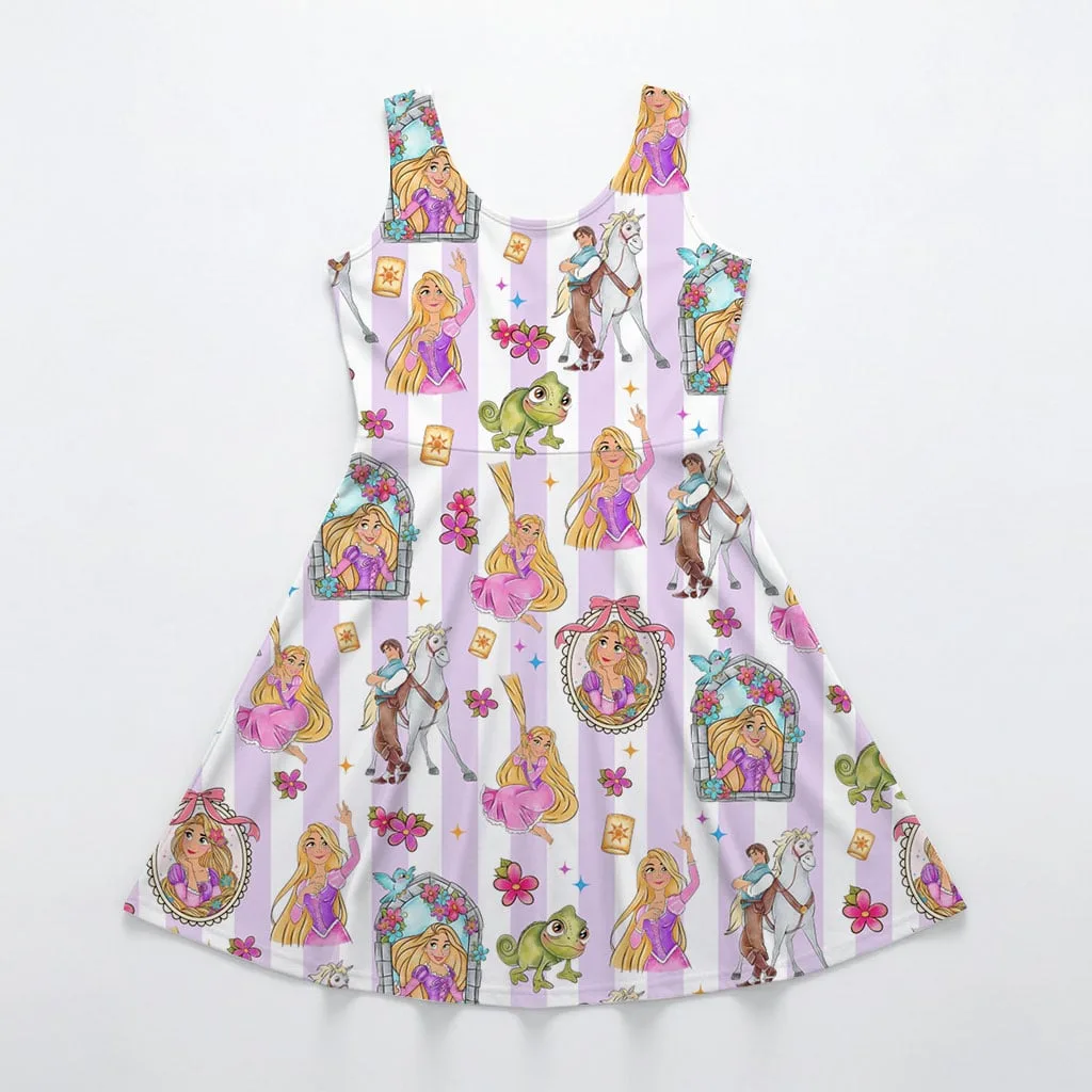 Disney Tangled Character Pattern Mommy & Me Dress, Mama Mini Family Matching Outfit - Image 4