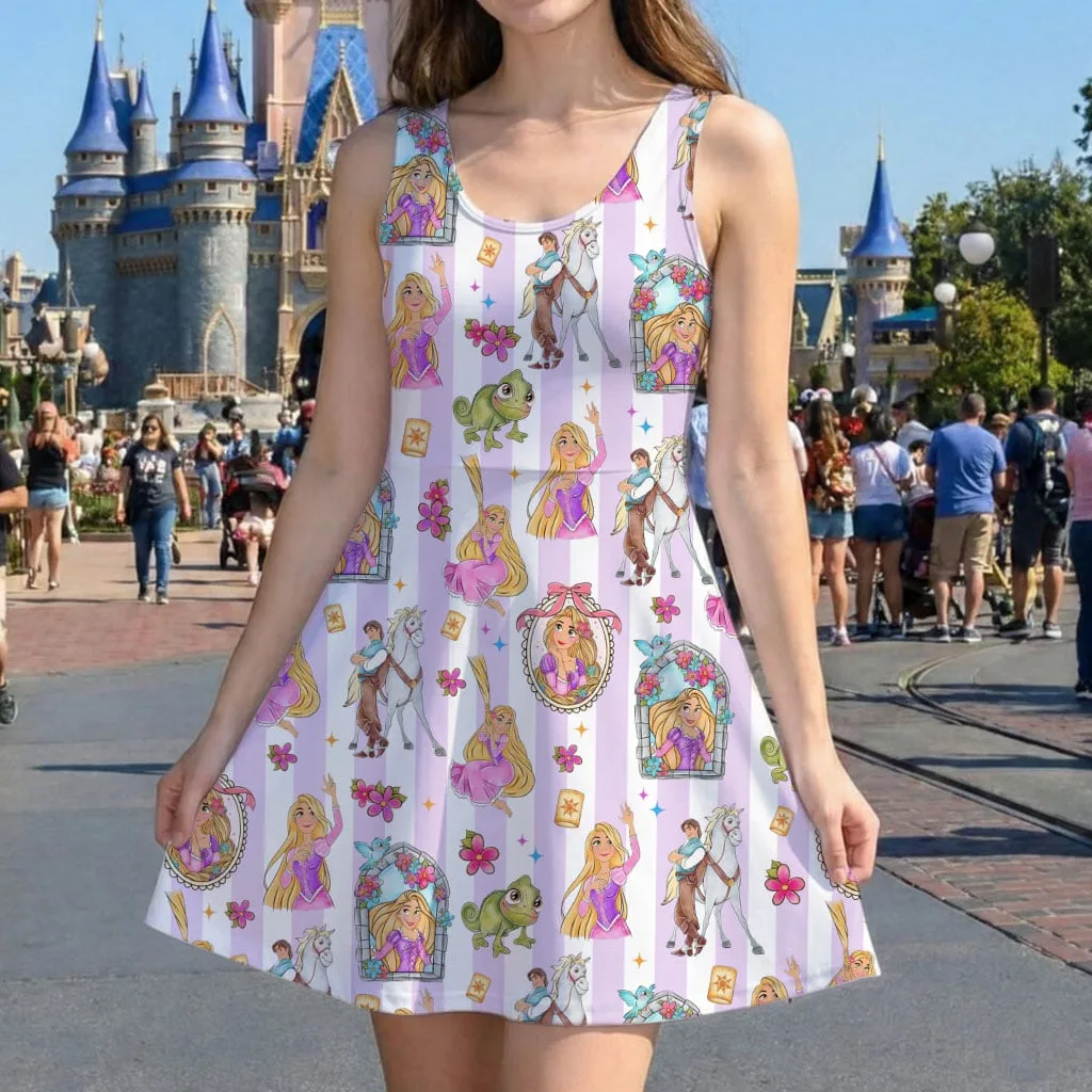 Disney Tangled Character Pattern Mommy & Me Dress, Mama Mini Family Matching Outfit - Image 5