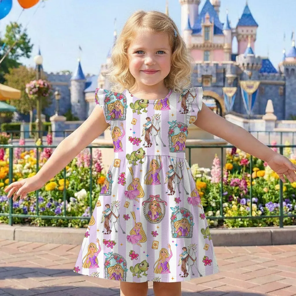 Disney Tangled Character Pattern Mommy & Me Dress, Mama Mini Family Matching Outfit - Image 8