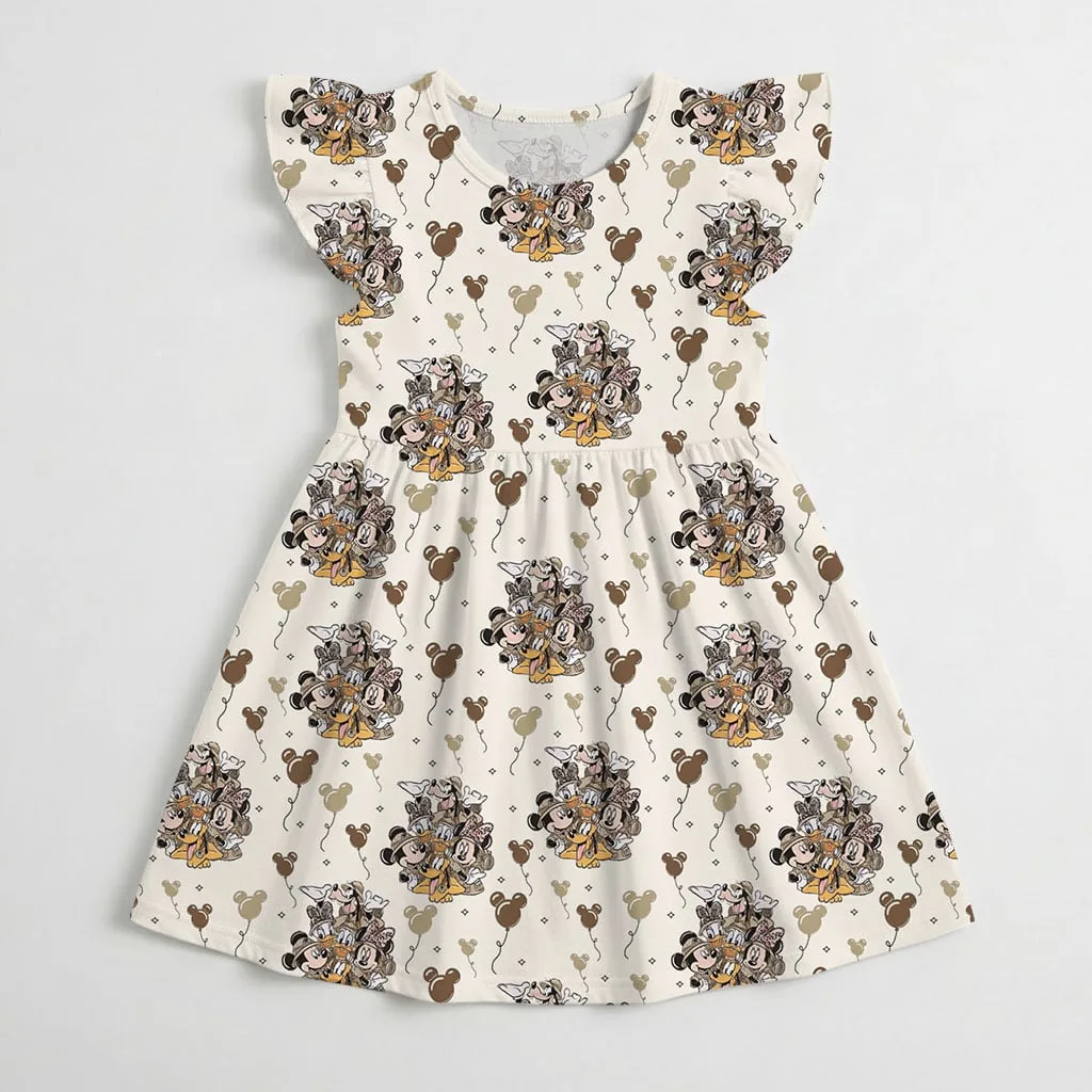 Disney Mickey and Friends Explorer Pattern Mommy & Me Dress, Mama Mini Family Matching Outfit - Image 4